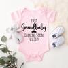 Custom First Grandbaby Coming Soon Infant Bodysuit, Pregnancy Announcement Gift for Grandparents, Baby Announcement Surprise Reveal, I Can't Wait New Baby Outfit for 0-18 Months, Abuelo, Abuela Gift view 3