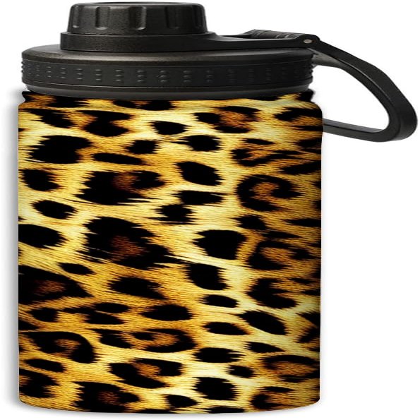 Golden leopard print design design Sports Leak Proof Water Bottle 18 oz, Insulated Water Bottles for Bicycles,Fitness,Yoga,Hiking etc.Golden
