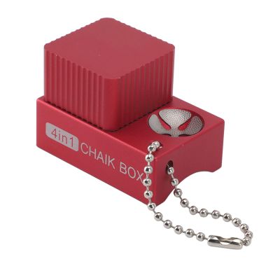 SPYMINNPOO Pool Chalk Holder, Aluminum Portable Billiard Chalk Box 4 in 1 Fixed Clip Sandpaper Grinder Tip Pricker Tool