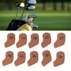 Alomejor 10PCS Putter Protective Covers PU Headcover for Entertainment and Training Needs (Light Brown) view 3