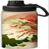NineFit Basics Green background and blooming flowers design 18 oz Sports Insulated Kettle,Stainless Steel Insulated Cup Sport Bottles-Double Walled, Green, 164-bwb0324bb350014-17 view 1