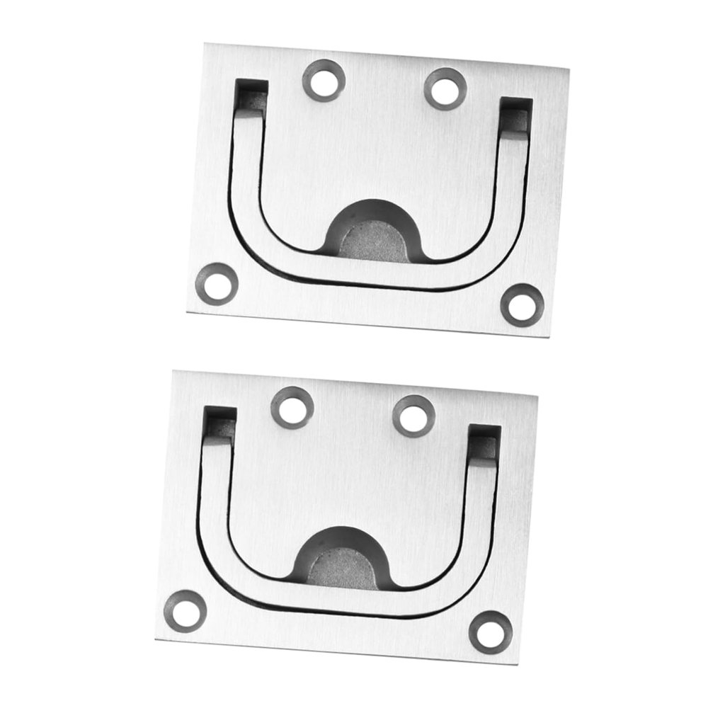 Yardenfun 2pcs Stainless Steel Flush Mount Lifting Handle Boat Hatch Pull for Cabinets and Applications with Screws