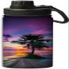 Colorful sunset with palm trees design Sports Leak Proof Water Bottle 18 oz,Durable Double Walled Stainless Steel - Gym Bottles,Insulated Reusable Water Bottle,Hot Cold,Multicolor view 1