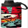 Game console on red and green background design 18 oz Insulated Water Bottle, Double Wall Vacuum Stainless Steel Water Bottle,Water Bottle Keeps Hot or Cold Sports Gym, Red and green view 1