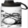 Hand drawn drum set design Insulated Water Bottles 18 oz - Double Wall Vacuum Insulated Sports Water Bottle,Leak Proof, White and black view 1