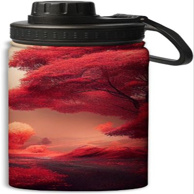 Autumn tree design Insulated Water Bottles 18 oz - Double Wall Vacuum Insulated Sports Water Bottle,Leak Proof, Red