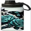 Illustration of blue roses and butterflies design Insulated Water Bottles 18 oz - Double Wall Vacuum Insulated Sports Water Bottle,Leak Proof, Blue view 1