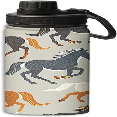 A herd of horses design Sports Leak Proof Water Bottle 18 oz, Insulated Water Bottles for Bicycles,Fitness,Yoga,Hiking etc.Multicolor
