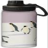 Cute penguin running design 18 oz Insulated Water Bottle, Double Wall Vacuum Stainless Steel Water Bottle,Water Bottle Keeps Hot or Cold Sports Gym, Black and white view 1