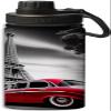 Red car and building design design 18 oz Insulated Water Bottle, Double Wall Vacuum Stainless Steel Water Bottle,Water Bottle Keeps Hot or Cold Sports Gym, Red and black view 1