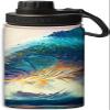 Big green fish full of energy design Insulated Water Bottles 18 oz - Double Wall Vacuum Insulated Sports Water Bottle,Leak Proof, Green view 1
