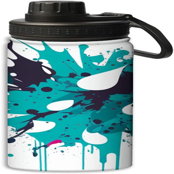 Green painting design design 18 oz Insulated Water Bottle, Double Wall Vacuum Stainless Steel Water Bottle,Water Bottle Keeps Hot or Cold Sports Gym,Green