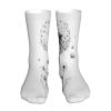 Dandelion design in simple style design Sport Socks,Athletic Cushioned Running Performance Crew Socks For Men/WomenBlack and white view 1