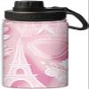 Paris white and pink style design 18 oz Sports Insulated Kettle,Stainless Steel Insulated Cup Sport Bottles-Double Walled, White and pink view 1