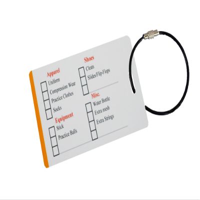 GearBagTags Boys Lacrosse Gear Checklist Reminder, Customize, Organize Sports Equipment Bag, Secure Stainless Steel Keychain Cable Ring