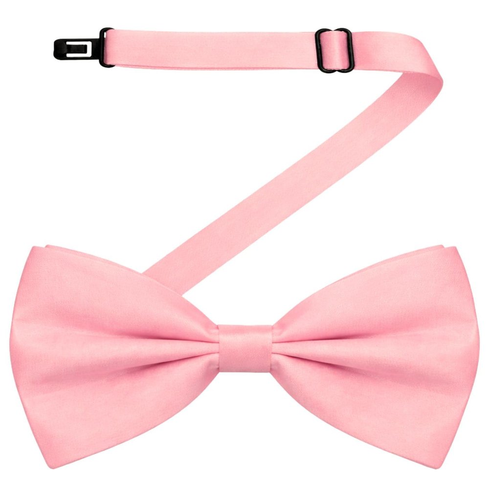 MDSTYLE Bow Ties for Men Pre-Tied Adjustable - Classic Men's Bow Tie - Tuxedo Wedding Formal Bowtie Solid Color Bowties (Pink)