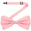 MDSTYLE Bow Ties for Men Pre-Tied Adjustable - Classic Men's Bow Tie - Tuxedo Wedding Formal Bowtie Solid Color Bowties (Pink) view 1