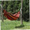 GOOHOCHY 1pc Outdoor Camping Single Hammock Portable Canvas Swing Buckle Lightweight and Easy to Store for Backyard Camping and Travel Use Striped Design view 2