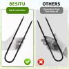 12 Inches Trampoline Wind Stakes, Heavy Duty U Stakes for Ground, 8-Pack Trampoline Tie Down Anchor Kit for Swing Set and Soccer Goal Galvanized Steel Anchors Black view 4