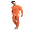 Wayonge Mens Bodysuit with Sheer Mesh for Fitness and Workout Transparent Mens Shapewear Bodysuits Body Suit (Orange,L) view 4