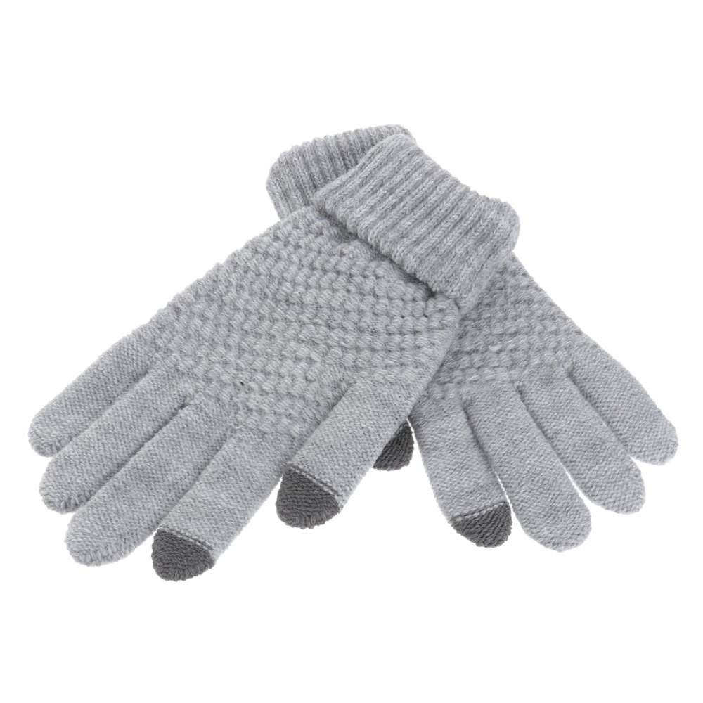 CALLARON Touch Screen Gloves for Women Woolen Knitted Gloves Cellphone Tablet Accessory Grey Warm and Elastic