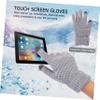 CALLARON Touch Screen Gloves for Women Woolen Knitted Gloves Cellphone Tablet Accessory Grey Warm and Elastic view 2