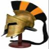 NineFit Basics Medieval Armour King Greek Spartan Helmet & Wooden Stand, Large, As Shown in Image
