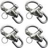 Baieasy 4 Pack Swivel Eye Snap Shackle, Marine Sailboat Shackles Quick Release 316 Stainless Steel for Sailing Rigging SCBA Mask Halyard Panic Snap Spinnaker Clip