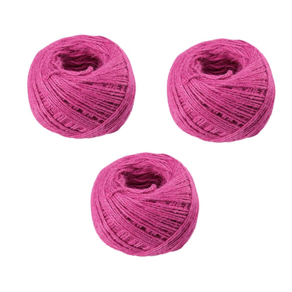 WHAMVOX 50m Rope Set 3 Pcs Rosy Pink Twine String for Garden Crafts Decorations