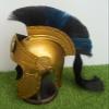 NineFit Basics Roman Helmet Medieval Knight Steel Helmet with Black Plume, Large, As Shown in Image view 4