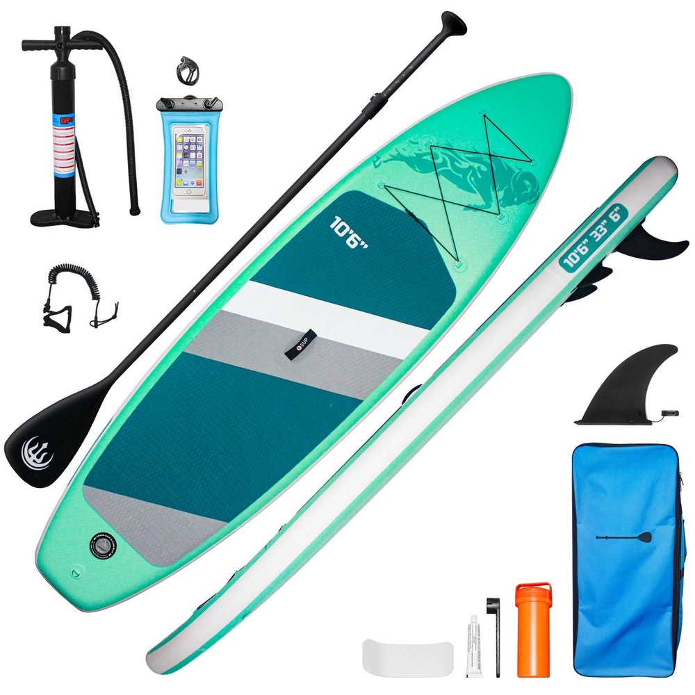 Inflatable Stand Up Paddle Board, with Premium Paddle Board Accessories and Waterproof Phone Bag, 33" Wide Stable Design, Non-Slip Comfort Deck for Youth & Adults