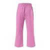 Capri Pants for Women Casual Summer 2025 Drawstring Capris Linen Pants Pockets Beach Straight Wide Leg Cropped Trousers view 3