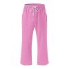 Capri Pants for Women Casual Summer 2025 Drawstring Capris Linen Pants Pockets Beach Straight Wide Leg Cropped Trousers view 4