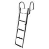 Heavy Duty Pontoon Boat Ladder Telescoping Pool Ladder with Handrails, Folding Boat Ladder for Swim Platform Dock Yachts Speedboats, Stainless Steel view 1