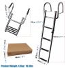 Heavy Duty Pontoon Boat Ladder Telescoping Pool Ladder with Handrails, Folding Boat Ladder for Swim Platform Dock Yachts Speedboats, Stainless Steel view 2