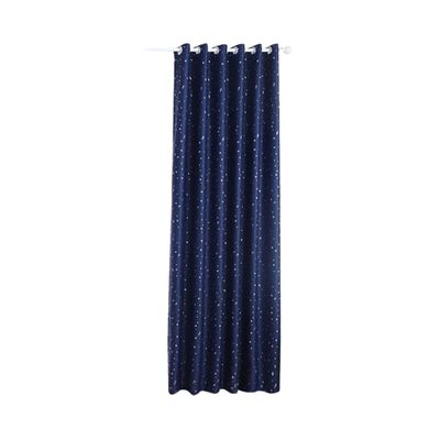 Cabilock Delicate Dark Blue Star Perforated Curtain Panel for Living Rooms Bedrooms Nurseries and Cafes Stylish Window Treatment for Home Decor