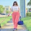 G4Free Women Casual Pants V Cross Waist Lounge Pants Wide Leg Yoga Dress Pants for Workout Travel Vacation(Pink,XS,Regular) view 3