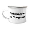 Funny Shampooer 12oz Camping Mug, Shampooer in Progress, Motivational Gifts for Friends from Friends, Birthday Unique Gifts view 1