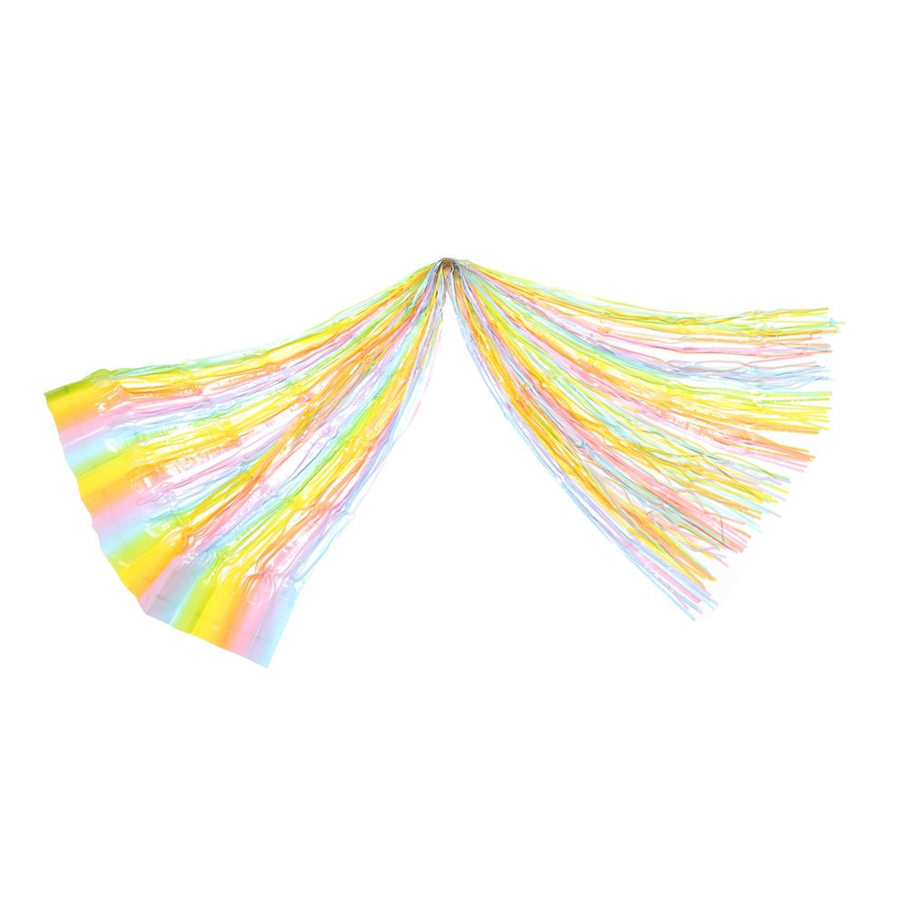 Zerodeko Party Backdrop Macaron Rain Silk Fringe Photo Decor Birthday Celebration Streamer Curtain