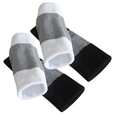 FRCOLOR 2pairs Winter Knee Warmers Elastic Knee Brace for Joint Support Thicken Thermal Protection Black Gray White Gray for Cold Weather Activities