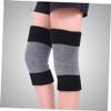 FRCOLOR 2pairs Winter Knee Warmers Elastic Knee Brace for Joint Support Thicken Thermal Protection Black Gray White Gray for Cold Weather Activities view 2