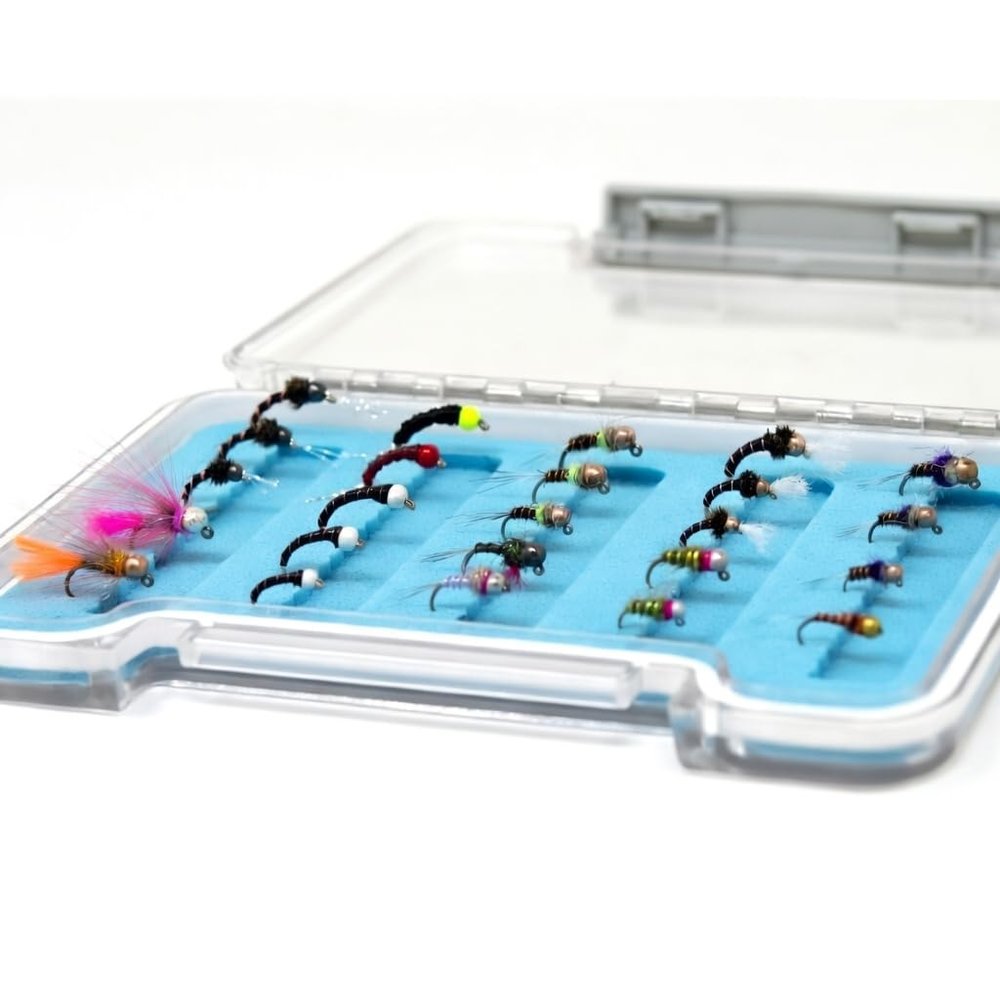 24 Producing Bead Head Nymphs Trout Fly Fishing Assortment | Tungsten and Brass Bead Wet Flies | Waterproof Fly Box