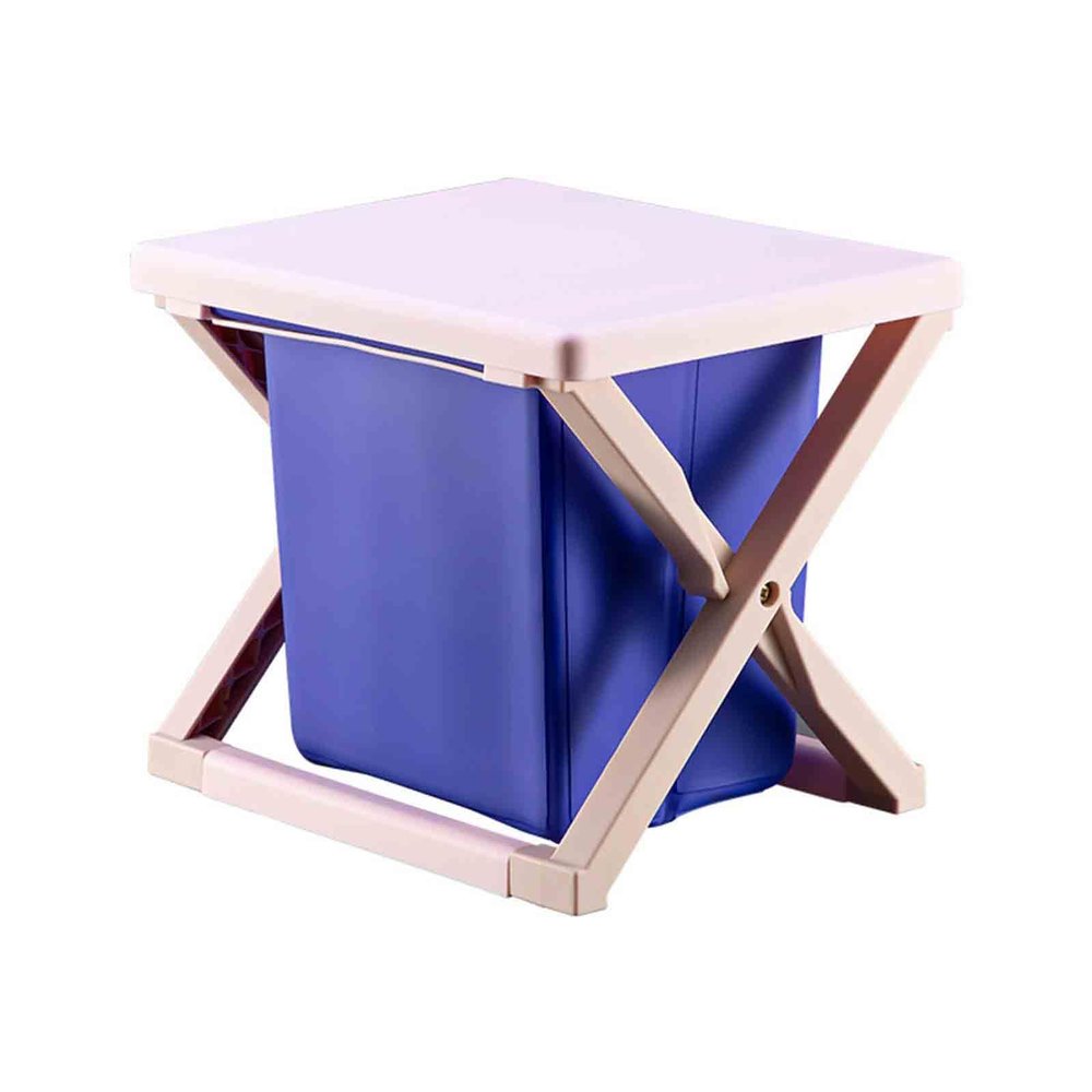 Camping Toilet Portable Toilets for Adults Portable Toilet Outdoor Bags for Home Indoor Garbage Can with Cover Elderly Seat Stool Fishing Bucket Emergency for Car Travel Outdoor (pink,23x28x24cm)