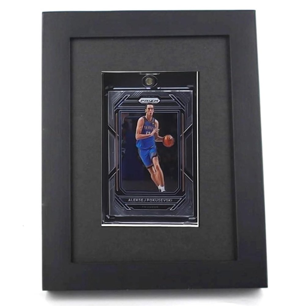 6"X8"Card Display Case,Baseball Card Display,Wood HD GlassTrading Card Display Case,for,Sports,Baseball,Basketball,Hockey(Black).  