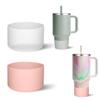 WSGALARY 2 PCS Protective Silicone Boot for Hydro Flask Tumbler 40oz 32oz 24oz, Anti-Slip Water Bottle Accessories Bottom Boot Sleeve Cover for Hydro Flask Travel Tumbler [Pink+Transparent] view 1