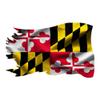 Maryland Tattered Distressed Wavy Flag Vinyl Decal 2 Stickers Forward and Reverse Flags Auto Truck SUV Water Bottle Laptop Phone Size 3x5 Inches view 3