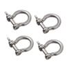 Mobestech 4pcs Stainless Steel D-Shaped Shackles for Lifting Horseshoe Shape Metal Shackles for Rigging and Recovery Applications view 1