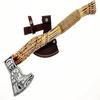 ISUZA Custom Gift Forged Carbon Steel Viking Axe with Rose Wood Shaft, Viking Bearded Camping Axe, siler, ISU98ZA view 1