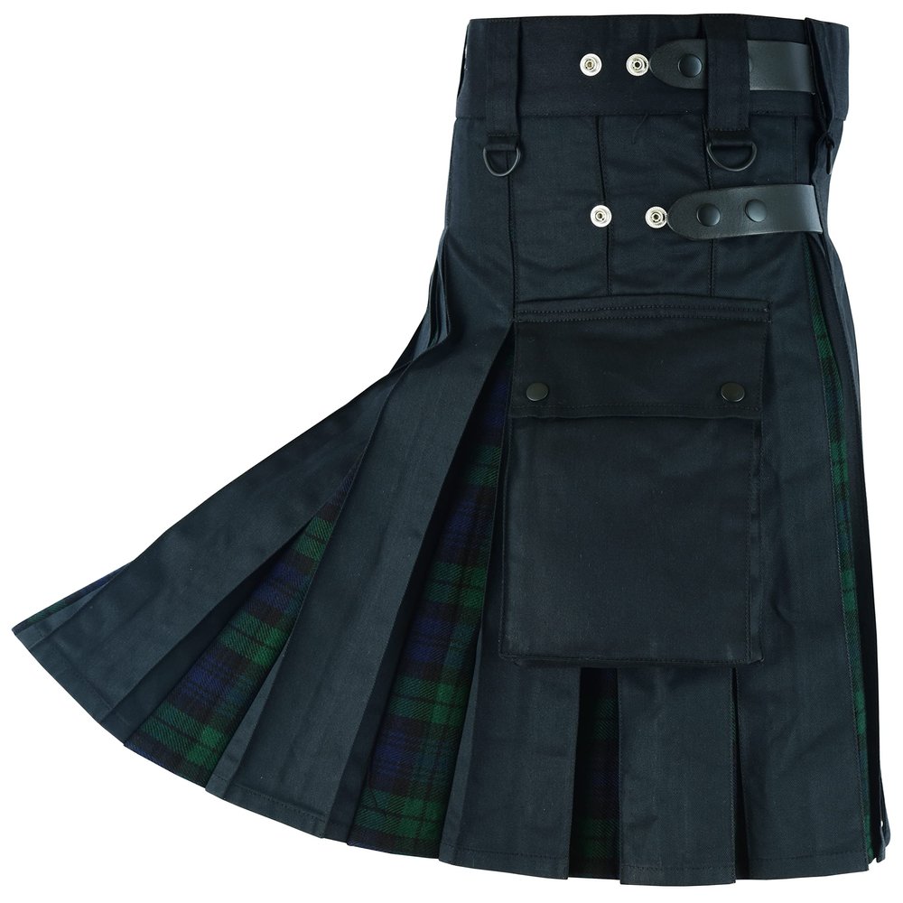 Hamilton Kilts Hybrid Blackwatch Scottish Kilt Traditional Highland Cotton Tartan Dress, W58