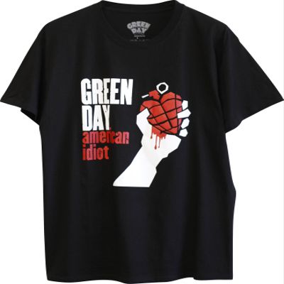 Authentic Green Day T-Shirts - Unisex American Idiot Black Color T-Shirt by Rock Off - Featuring Iconic Designs for True Fans (X-Large)